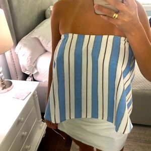 Strapless striped blouse